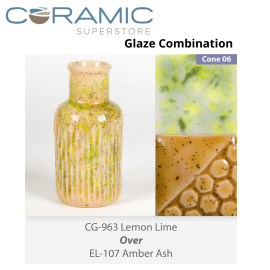 Lemon Lime - CG963 over EL107 Glaze Combination